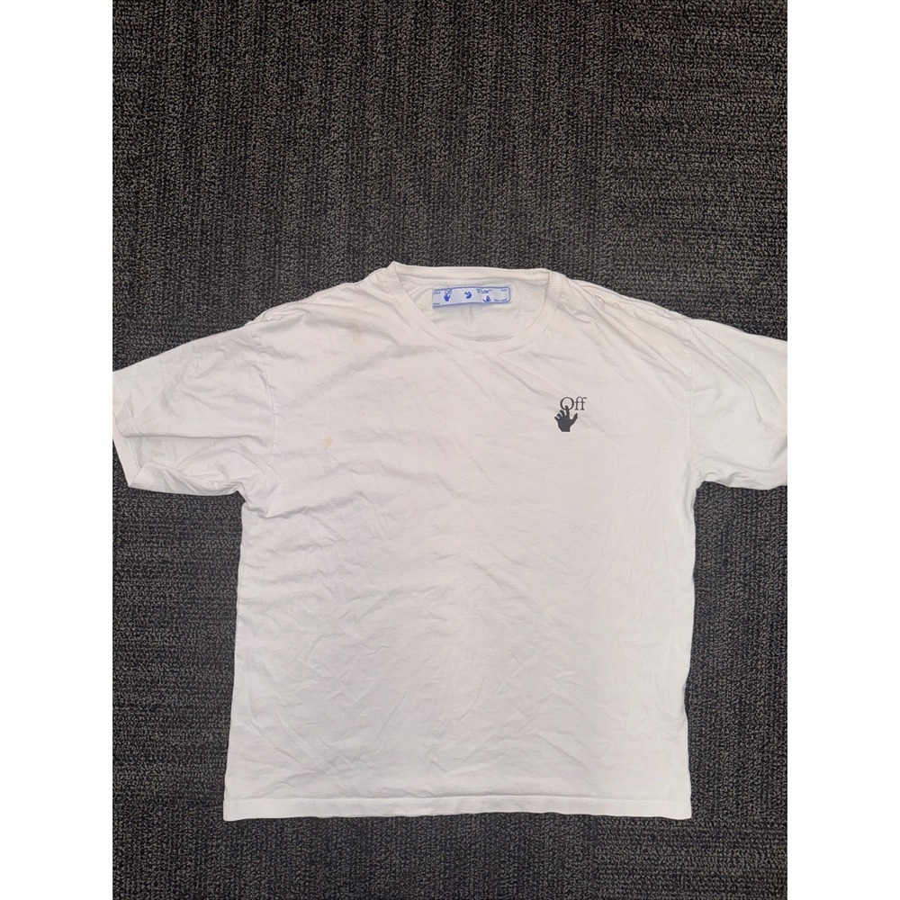Off‎ White Shirt Mens L White Caravaggio Over T Shirt Cotton Crewneck